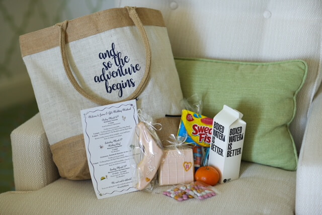 Our favorite wedding welcome bag ideas